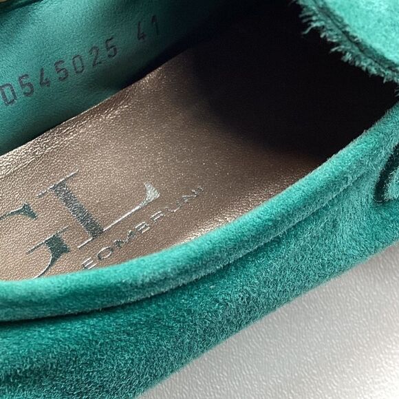 AGL Turquoise Green Suede Loafers Women’s EU 41 / US 10 Classic Slip-On Shoe - Picture 15 of 16
